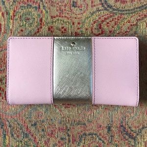 Silver stripe pink Kate Spade wallet